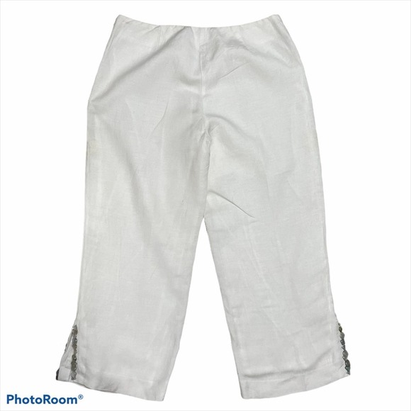 WHBM Linen Blend Cropped Pants 8 - Picture 2 of 5